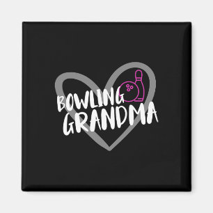Funny Bowling Apparel Bowling Grandma Heart - Blac Magnet