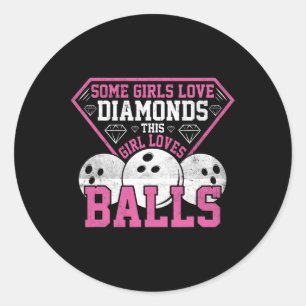 Funny Bowling Art For Women Girls Track Bowling Sp Classic Round Sticker