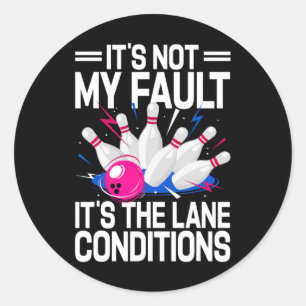 Funny Bowling Art For Women Men Bowler Bowling Classic Round Sticker
