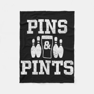 Funny Bowling Beer Drinking Bowler Pins And Pints  Fleece Blanket