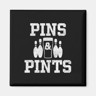 Funny Bowling Beer Drinking Bowler Pins And Pints Magnet