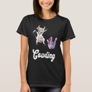 Funny Bowling Bowler Cow Strike Bowling Team Bowli T-Shirt