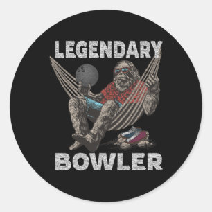 Funny Bowling Bowler Legendary Saying Classic Round Sticker