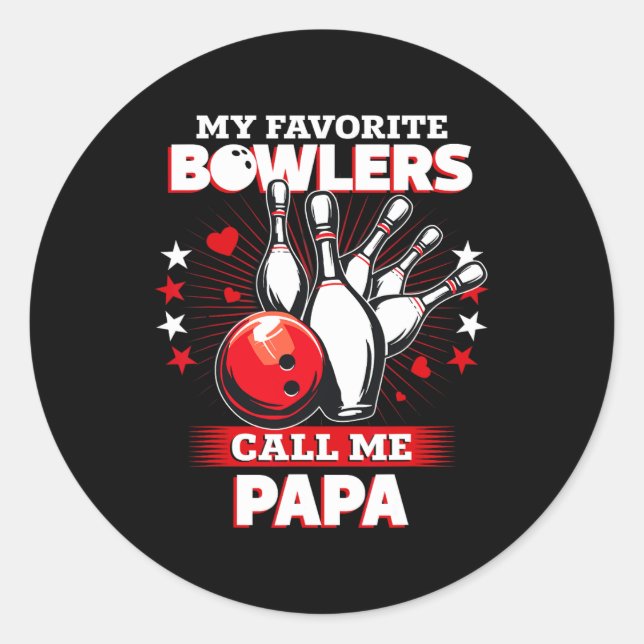 Funny Bowling Bowler My Favourite Bowler Calls Me  Classic Round Sticker (Front)