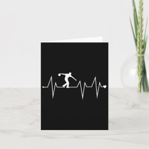 Funny Bowling Bowler Player Heartbeat Heart Pulse Card