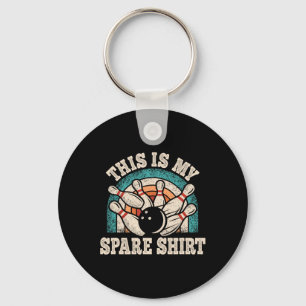 Funny Bowling Bowler Retro This Is My Spare Key Ring