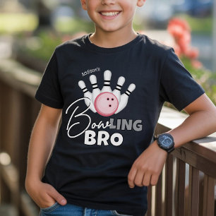 Funny BOWling BRO Girl Birthday Party Boy Black T-Shirt
