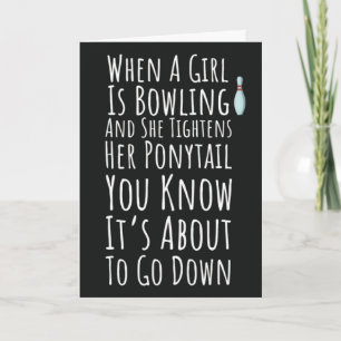 Funny Bowling Card For Her Teen Girls Women Bowler
