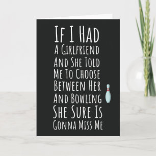 Funny Bowling Cards For Him Men Teen Boys Bowler