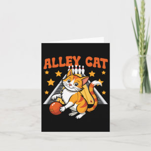 Funny Bowling Cat Pun Alley Cat  Card