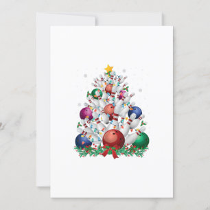 funny bowling christmas tree light xmas sport love invitation