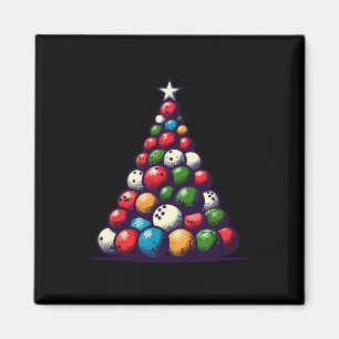 Funny Bowling Christmas Tree Lights For Men Women  Magnet