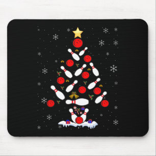 Funny Bowling Christmas Tree Lights Xmas For Men W Mouse Pad