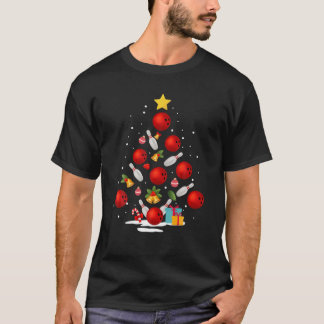 Funny Bowling Christmas Tree Lights Xmas Gifts For T-Shirt
