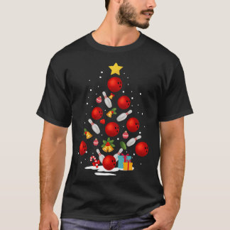 Funny Bowling Christmas Tree Lights Xmas Gifts For T-Shirt