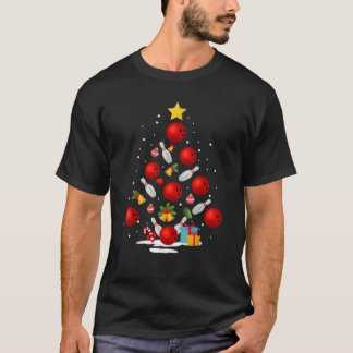 Funny Bowling Christmas Tree Lights Xmas Gifts For T-Shirt
