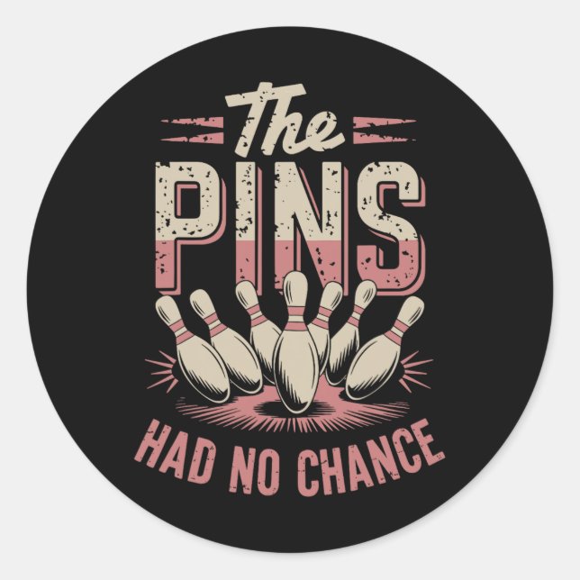 Funny Bowling  Classic Round Sticker (Front)