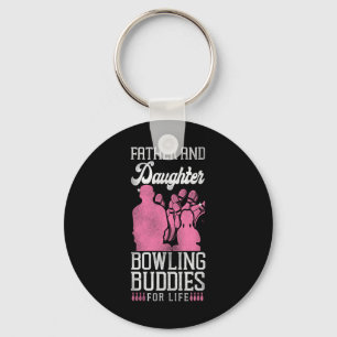 Funny Bowling Dad Daughter Father And Daughter Bow Key Ring