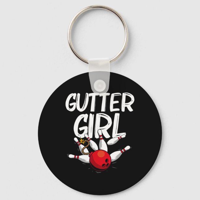 Funny Bowling Design For Girls Women Bowler Bowlin Key Ring (Front)