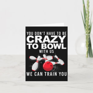 Funny Bowling Design For Men Women Kids Bowler Bow Card