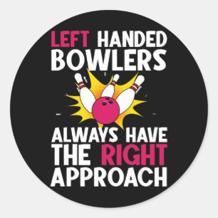 Funny Bowling Design For Men Women Kids Bowler Bow Classic Round Sticker