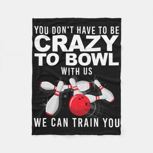 Funny Bowling Design For Men Women Kids Bowler Bow Fleece Blanket (Front)
