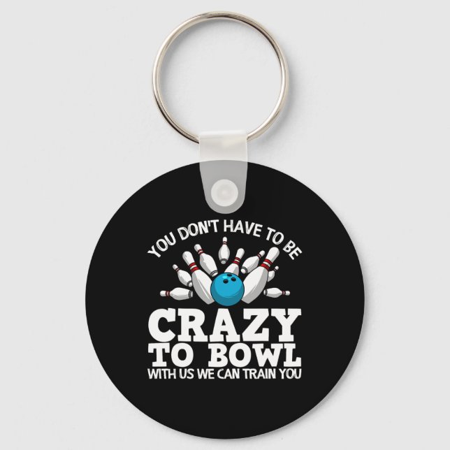 Funny Bowling Design For Men Women Kids Bowler Bow Key Ring (Front)