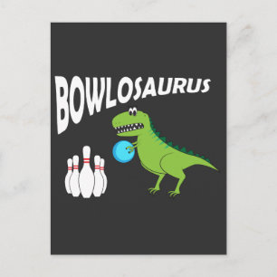 Funny Bowling Dino - Dinosaur Bowler Gift Idea Postcard