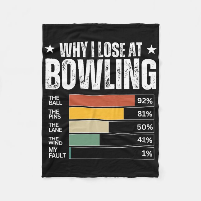Funny Bowling Excuses  Fleece Blanket (Front)