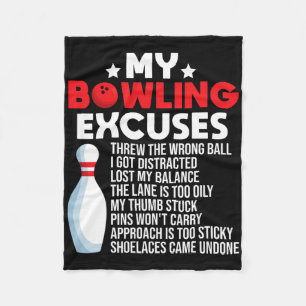 Funny Bowling Excuses For Bowler Fleece Blanket