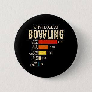 Funny Bowling For Men Women Kids Why I Lose At Bow 6 Cm Round Badge