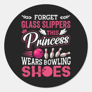 Funny Bowling For Women Girls Kids Mom Wife  Classic Round Sticker