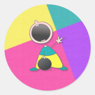 Funny Bowling   Funny Kid Bowling Classic Round Sticker