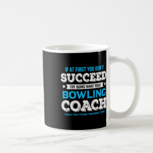 Funny Bowling Game Design For Coach - Men's Adult Coffee Mug
