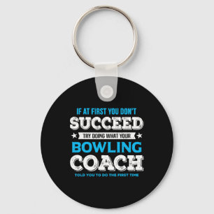 Funny Bowling Game Design For Coach - Men's Adult Key Ring