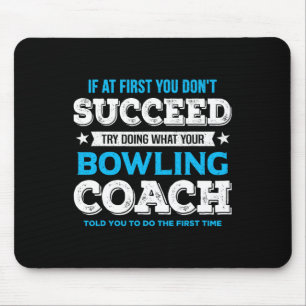 Funny Bowling Game Design For Coach - Men's Adult Mouse Pad