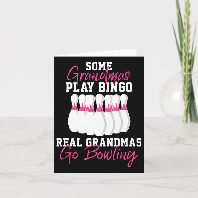 Funny Bowling Gift For Grandma  Card (Front)