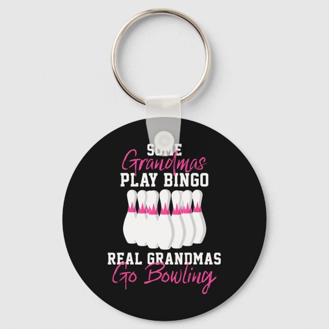 Funny Bowling Gift For Grandma  Key Ring (Front)