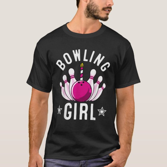 Funny Bowling Gift For Kids Cool Bowler Girls Birt T-Shirt (Front)