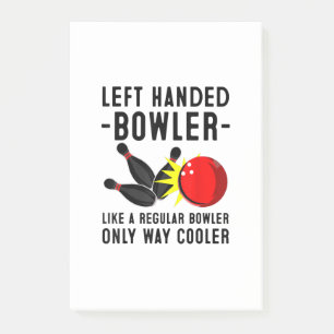 Funny Bowling Gift For Men Women Cool Left Handed Post-it Notes