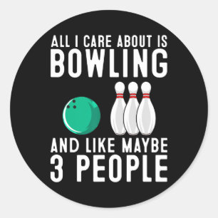 Funny Bowling Gift For Women Men Cool Bowler Sport Classic Round Sticker