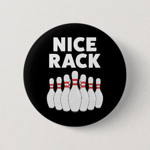 Funny Bowling Gift Shirt For Men Or Dad Nice Rack 6 Cm Round Badge