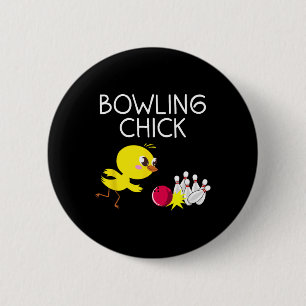 Funny Bowling Gift Women Cute Bowling Chick Sports 6 Cm Round Badge