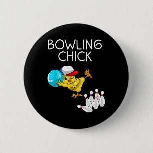 Funny Bowling Gift Women Cute Bowling Chick Sports 6 Cm Round Badge