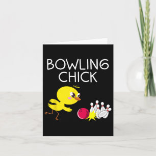 Funny Bowling Gift Women Cute Bowling Chick Sports Card