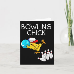 Funny Bowling Gift Women Cute Bowling Chick Sports Card