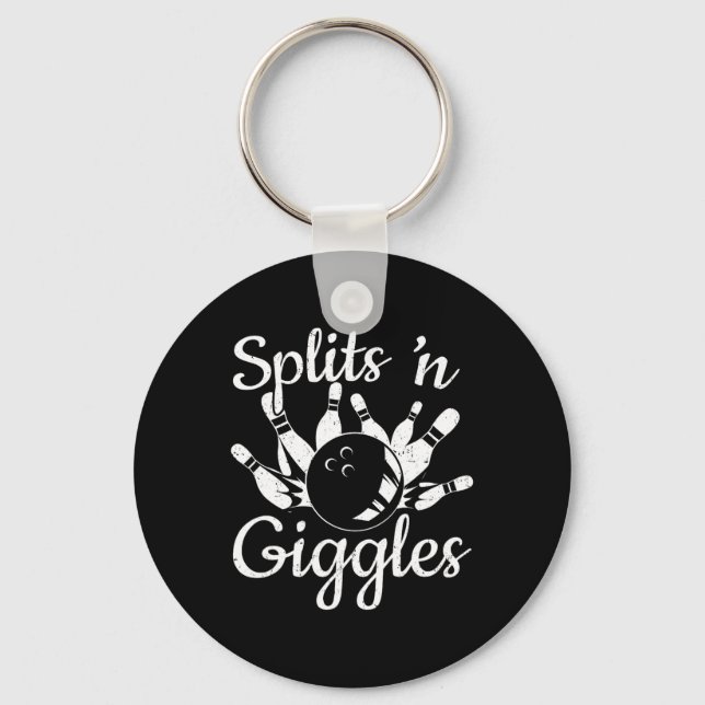 Funny Bowling Gifts - Splits N Giggles  Key Ring (Front)