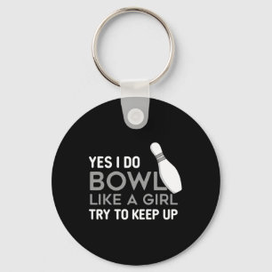 Funny Bowling Girl Player Game Bowler Enthusiast Q Key Ring