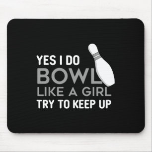 Funny Bowling Girl Player Game Bowler Enthusiast Q Mouse Pad