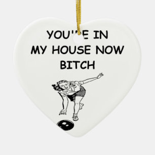 funny bowling joke ceramic ornament